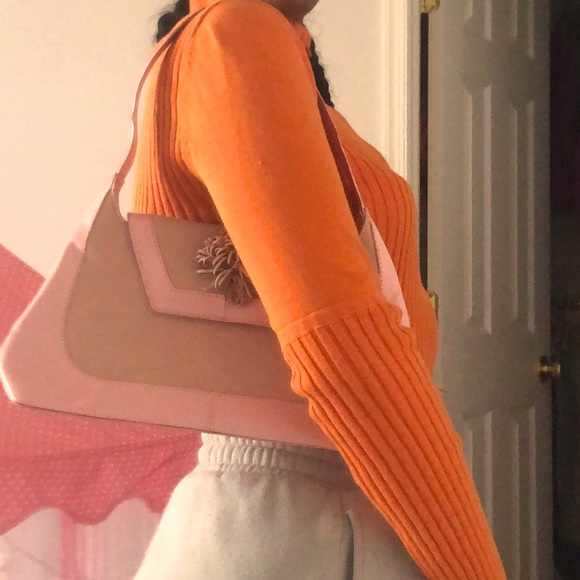 Y2K genuine leather pink shoulder bag. - Picture 1 of 9